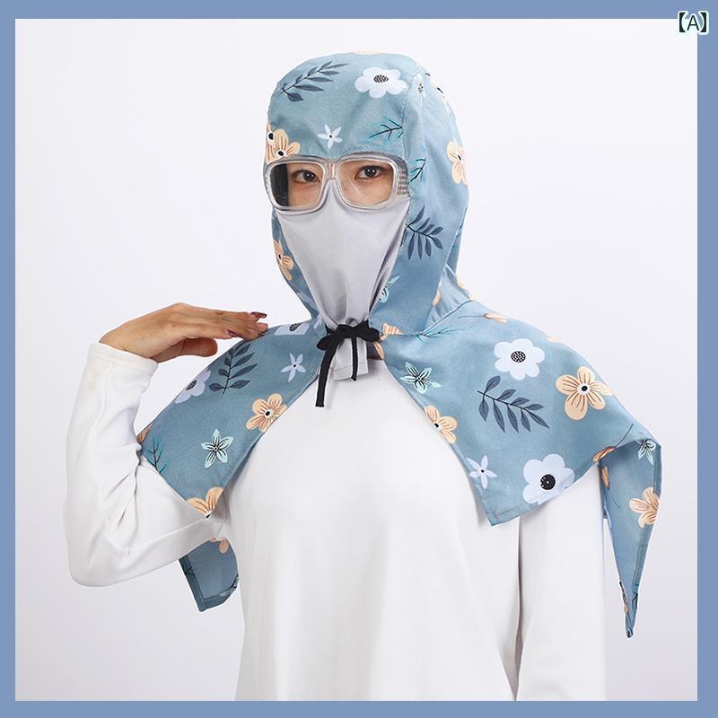 防護　フェイス　めがね 研磨 保護 マスク 一 体型 防塵 キャップ 女性用 工業用 防風 日焼け防止 ショ..