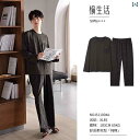 ストライプ パジャマ スウェット 春秋 メンズ パジャマ 綿 長袖 大きいサイズ ラウンドネックプルオーバー ホーム 服 秋冬 セット