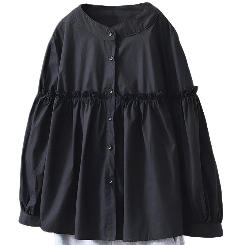 [ニーマンバイ] 長袖 ブラウス レディース シャツ ストライプ 無地 パフスリーブ ボリューム袖 トップス