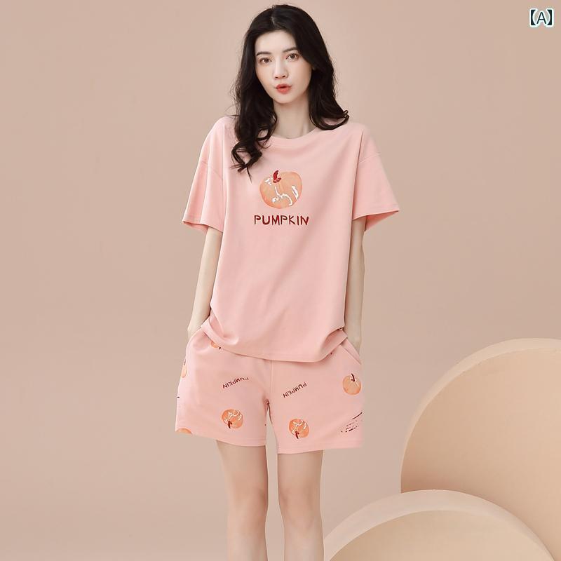 半袖　半ズボン　パジャマ モダール パジャマ レディース 夏用 綿 大きいサイズ ゆったり 韓国 アウターウェア ホームウェア 半袖 スーツ