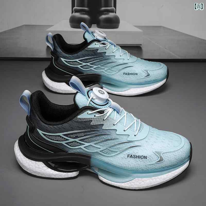 シューズ　ランニング　スポーツ スポーツ シューズ メンズ スプリング 通気性 回転 ボタン ランニング..