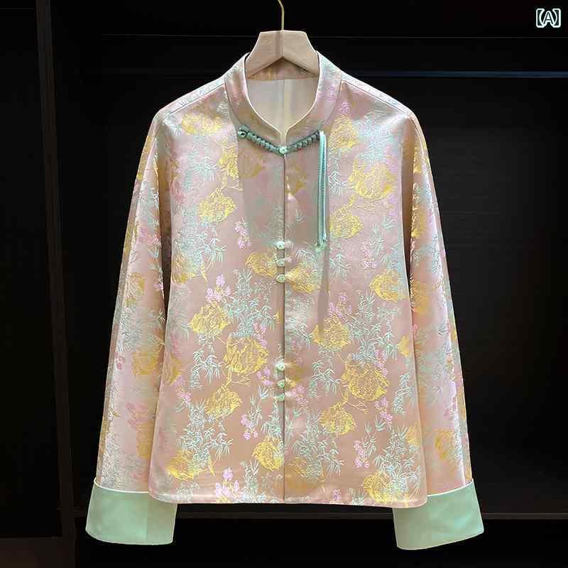 レディース　コート　ジャケット 軽くてな チャイナ風 唐装 トップ スティー スーツ 高級 春秋服 チャイナ風 ボタン ショート コート 女性用