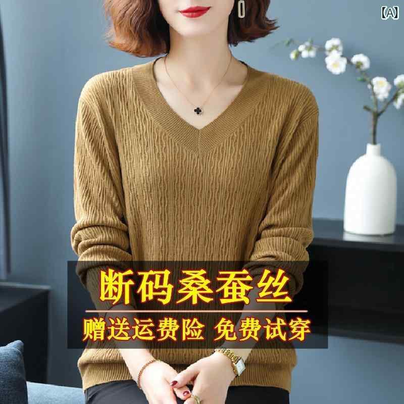 レディース　コート　ジャケット 秋 桑 シルク 長袖 Tシャツ レディーストップス 2025 大きいサイズ ゆ..