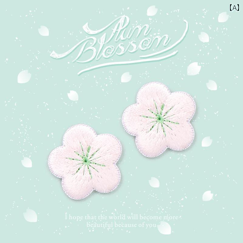 布　生地　無地　 衣服 バッグ ダウン ジャケット用の 縫い 付け 不要の 粘着 式 フラワー パッチ Tシャツ用の シームレス 穴の 補修 刺繍