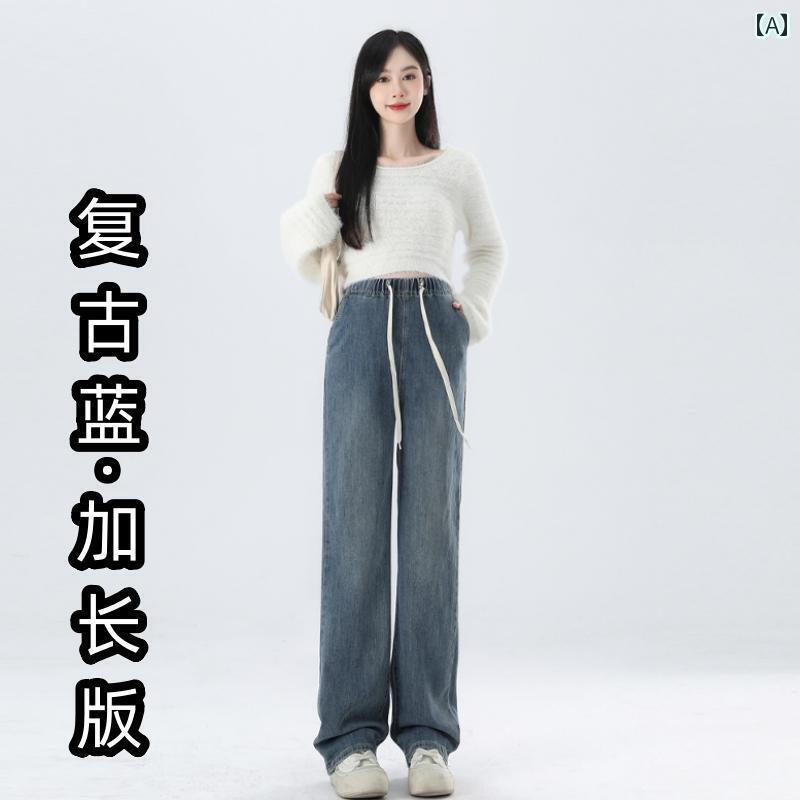 パンツ　スウェット　妊婦 ロングの 背の 高さ 妊婦 ジーンズ 春秋 アウターウェア 大きいサイズ ゆったり お腹なし ドローストリング ワイド レッグ パンツ 春 着