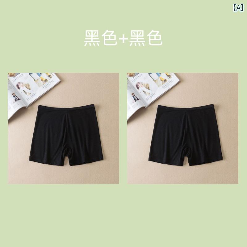 メンズ　ボクサーパンツ　下着 綿 シームレス 通気性 安全 パンツ 女性用 夏用 薄手 露出 防止 大きいサイズ 太め mm カールなし ショーツ