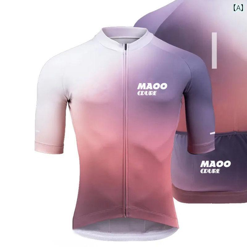 パンツ　スポーツ　ランニング ライトニング サイクリングジャージ ロード バイク 自転車 用品 スーツ サイクリング ビブ パンツ ぴったり フィット 半袖 トップ(4)