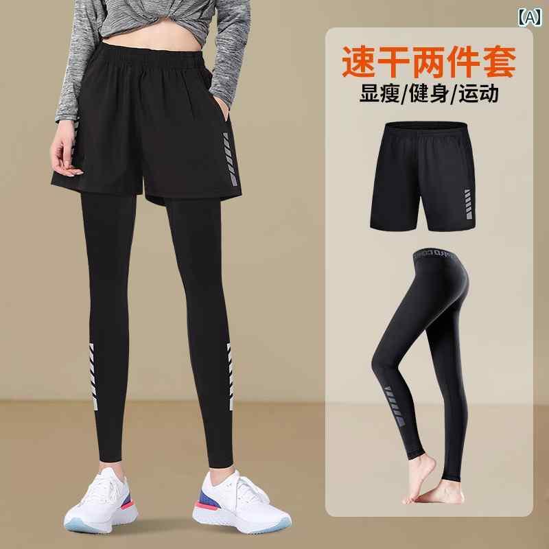 パンツ　スポーツ　ランニング 女性用 スポーツ ショーツ 秋用 ランニング 速乾 スーツ プロ 仕様の タイトフィット サイクリング ヨガ フィットネス パンツ な ツーピース L サイズ