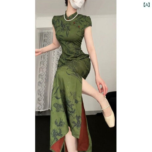 ドレス チャイナ レディース チャイナ風 民族 風 ドレス レトロ 花柄の チャイナ 若 見え スタイルを 体型を 見せる ロング スカート レディース 夏の スタイル ドレス チャイナ レディース チャイナ風 民族 風 ドレス レトロ 花柄の チャイナ 若 見え スタイルを 体型を 見せる ロング スカート レディース 夏の スタイル