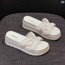 レディース サンダル スリッパ ネットの 厚底 スリッパ 身長 6 cm アップ 2024夏 小さい サイズ アウトドアウェア ウェッジ ヒール カジュアル サ...