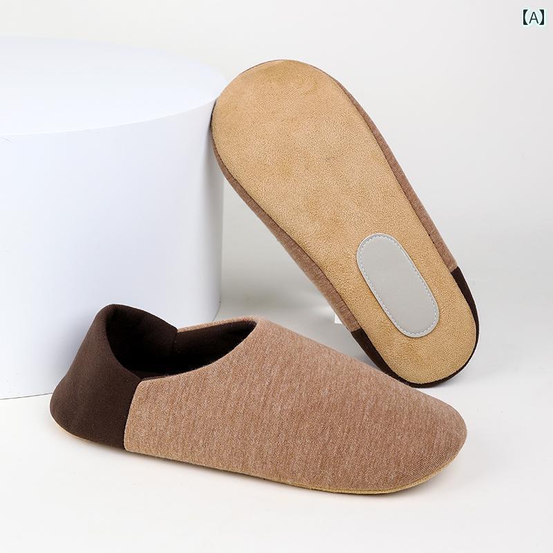 レディース　サンダル　スリッパ 和風 静 音 ホーム シューズ ソフト ソール 綿 スリッパ かかと 付き メンズ 室内 フロア 靴 レディース オフィス