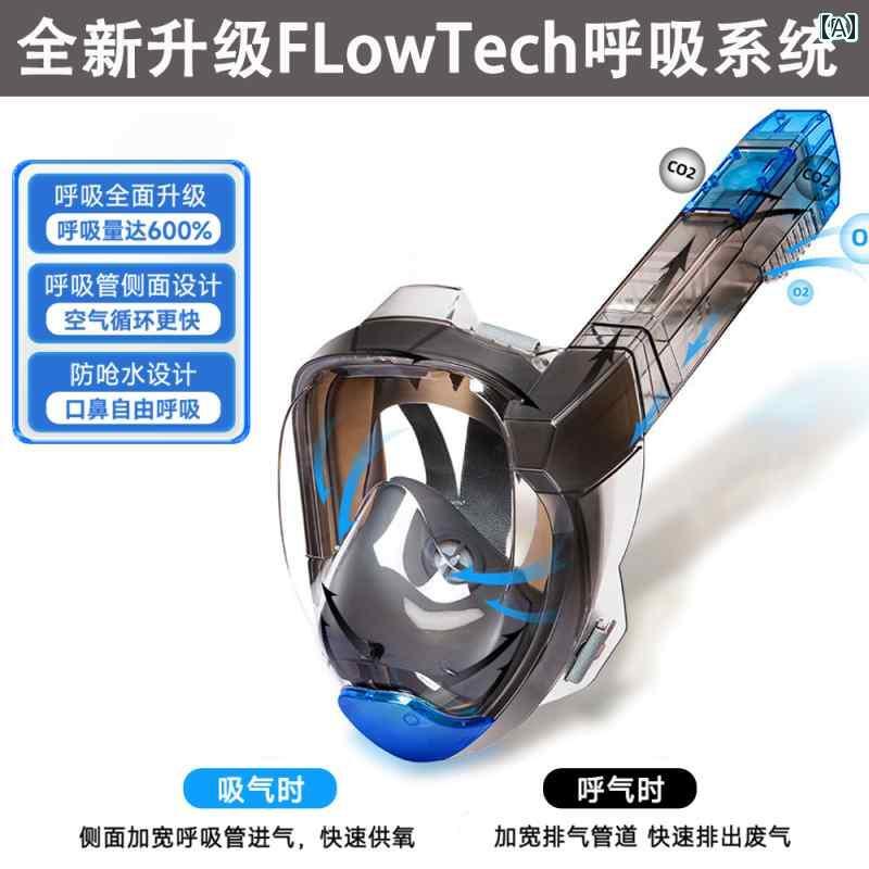 シュノーケリング　ゴーグル　マリン ダブル チューブ シュノーケリング 3つの 宝 ダイビング マスク フル ドライ 用具 ゴーグル 大人 子供 曇り 止め