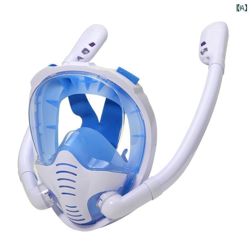 シュノーケリング ゴーグル マリンスポーツ ダブル チューブ シュノーケリング 三 宝 水中 呼吸 フル ドライ フルフェイス 防水 曇り 止め マスク 大人 ダイビング ゴーグル