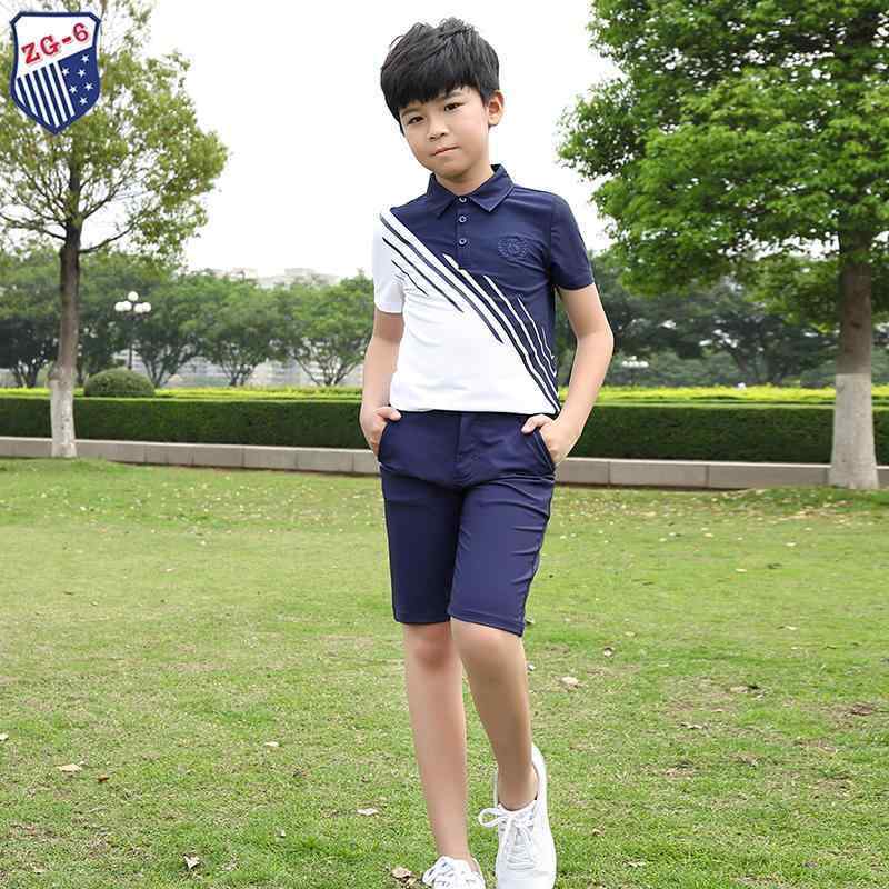 ゴルフ ウェア スポーツ ZG 6 夏用 ゴルフ 子供服 ボーイズ ユニフォーム セット 白 半袖 Tシャツ 親子 ミドル パンツ