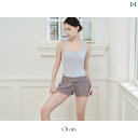レディース エクササイズ パンツ Qran バレエ レースアップ ショーツ ヨガ ハイウエスト ニット 七分丈 パンツ 大人用 2 着 トレーニング