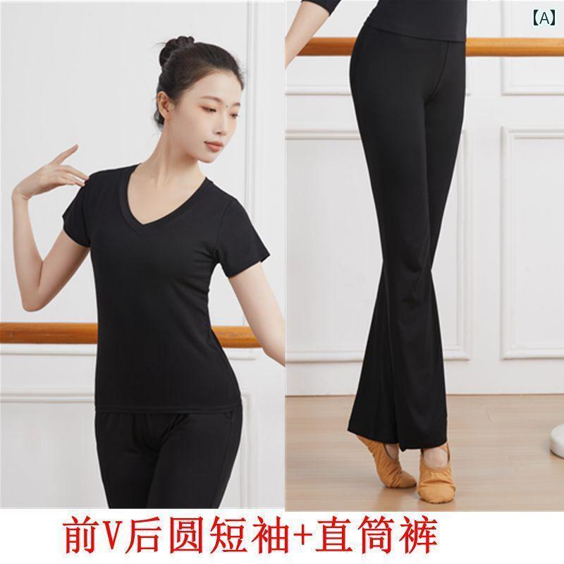 レディース　エクササイズ　パンツ 女性用 ダンス トレーニング スーツ 大人用 ボディ パンツ 学生用 美術 試験 エチケット ヨガ トップス モダン