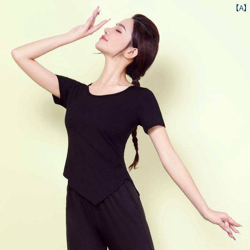 レディース　エクササイズ　パンツ 女性用 練習 着 トップス モダン ダンス 衣装 スーツ 大人 学生用 ..