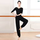 フィットネス レディース ウェア パンツ ダンス トレーニング スーツ 女性用 大人用 ボディスーツ トップス 黒 ブルマー 学生用 美術 試験用 現代 中国