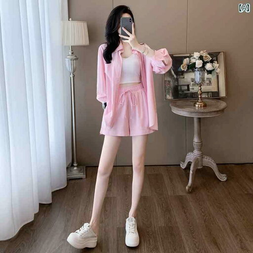 セットアップ レディース カラー 塩気の ある 服装 ピンクの カジュアル スポーツ スーツ 女性用 夏用 ゆったり 年齢を 感じさせにくい 薄手 シャツ ワイド レッグ ショーツ ツーピース セットアップ レディース カラー 塩気の ある 服装 ピンクの カジュアル スポーツ スーツ 女性用 夏用 ゆったり 年齢を 感じさせにくい 薄手 シャツ ワイド レッグ ショーツ ツーピース