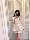 レース キャミソール トップス 韓国 花柄 コットン サスペンダー パジャマ 女性用 夏用 レース ステッチ 胸 パッド 付き ショーツ ホームウェア スーツ
