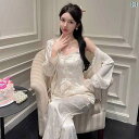 インナー レース キャミソール パジャマ レディース 春秋 スリーピース サスペンダー 胸 パッド 欲 高級 レース セクシー 冷感 家 着 夏