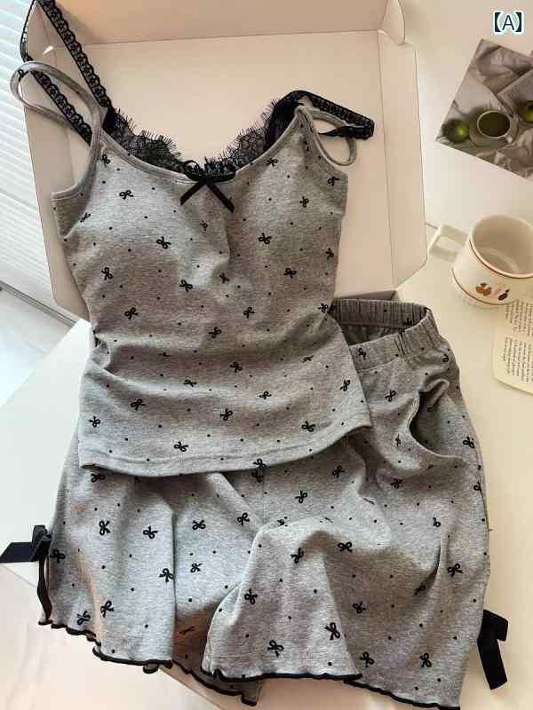 インナー　レース　キャミソール 女の子 サスペンダー パジャマ 女性 夏 2025 デザイア 胸 パッド 付き リボン レース ホーム 服 スーツ