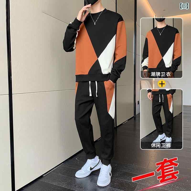 レディース　カジュアル　ウェア セーター カジュアル スーツ メンズ 秋 メンズウェア 春秋 スポーツウェア ツーピース 一式