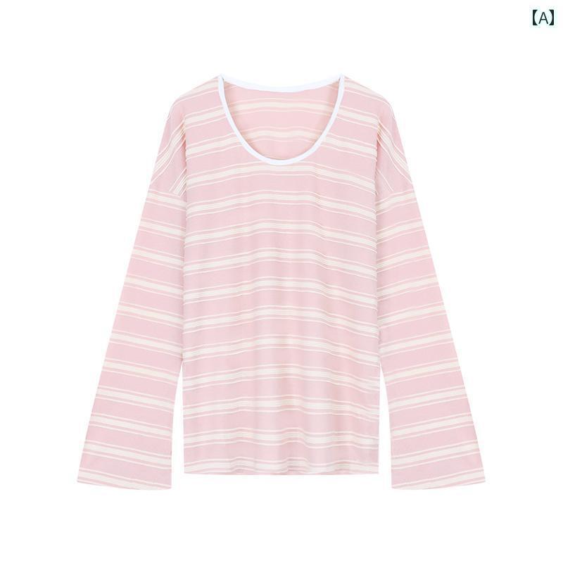 レディース　カジュアル　ウェア くみくみの レディーススーツ コントラスト ストライプの ゆったりし..