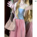 レディース カジュアル ウェア 夏 ドーパミン スーツ 女性 ホットティー ベスト トップレイヤー ドウェア インナー サスペンダー ピンク ロング パンツ コ...