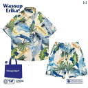レディース カジュアル ウェア WASSUP ERIKA ハワイアン 風 シャツ スーツ メンズ 夏 休み カジュアル 半袖 ショート パンツ ビーチ フラワー...