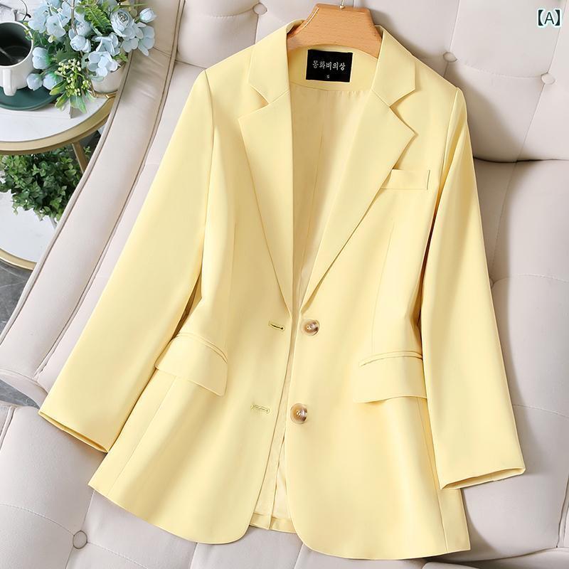 レディース　カジュアル　ウェア 女性用 イエロー スモール スーツ ジャケット スモールサイズ 2025 春..