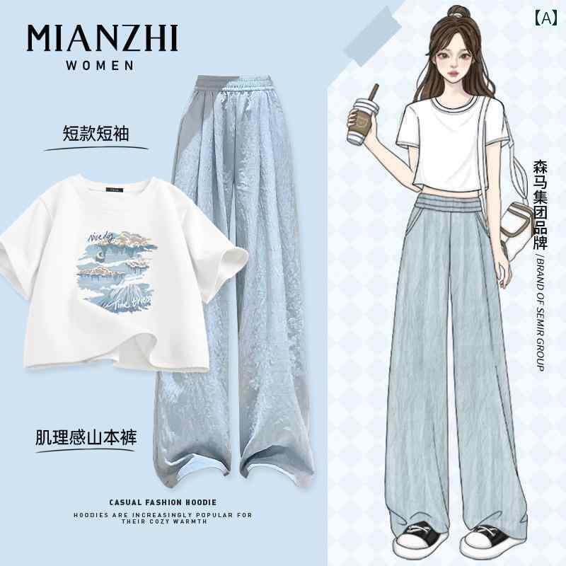 レディース　カジュアル　ウェア コットン無 塩 スポーツ スーツ 女性 カジュアル 2025 夏服 夏 学生 ..