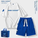 レディース カジュアル ウェア ナサ 共同 夏 スポーツ スーツ メンズ ゆったり コットン 半袖 ショート パンツ ティーンエイジャー セット