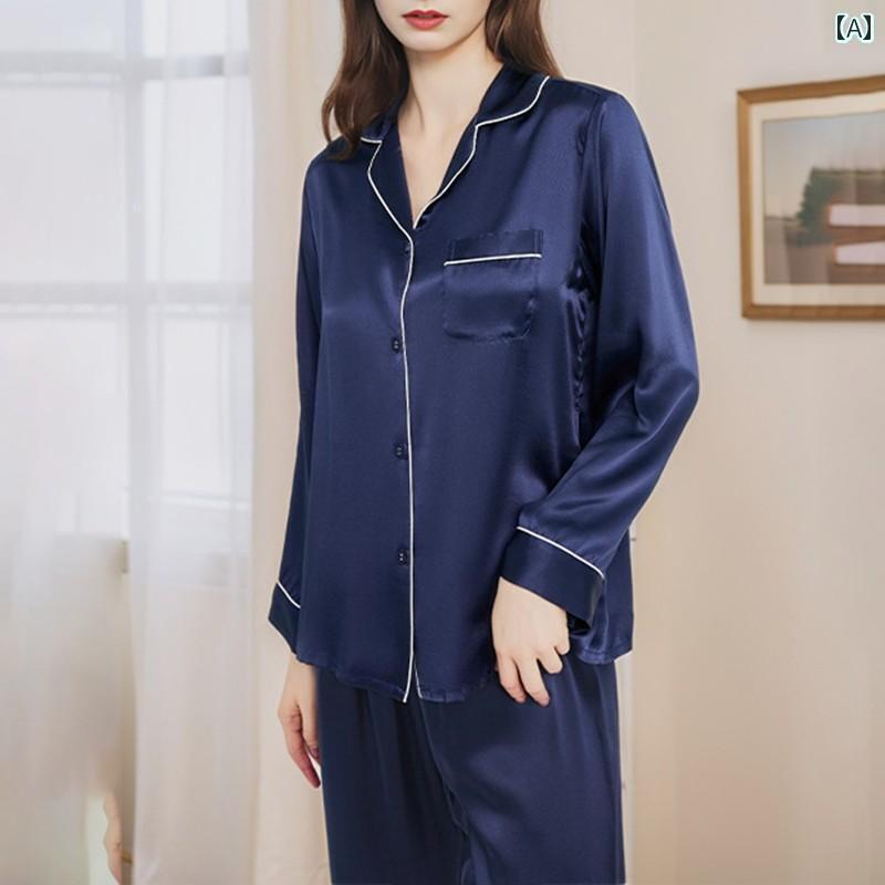 レディース　ツーピース　シルク シルク アート ハイエンド 高級 シルクパジャマ スーツ 女性 100 桑 ..