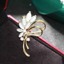 アクセサリー パール ジュエリー の 金 メッキの 花束 キャッツアイ ストーン ブローチ レディーススーツ ジャケット コート コサージュ セーター ピン 露...