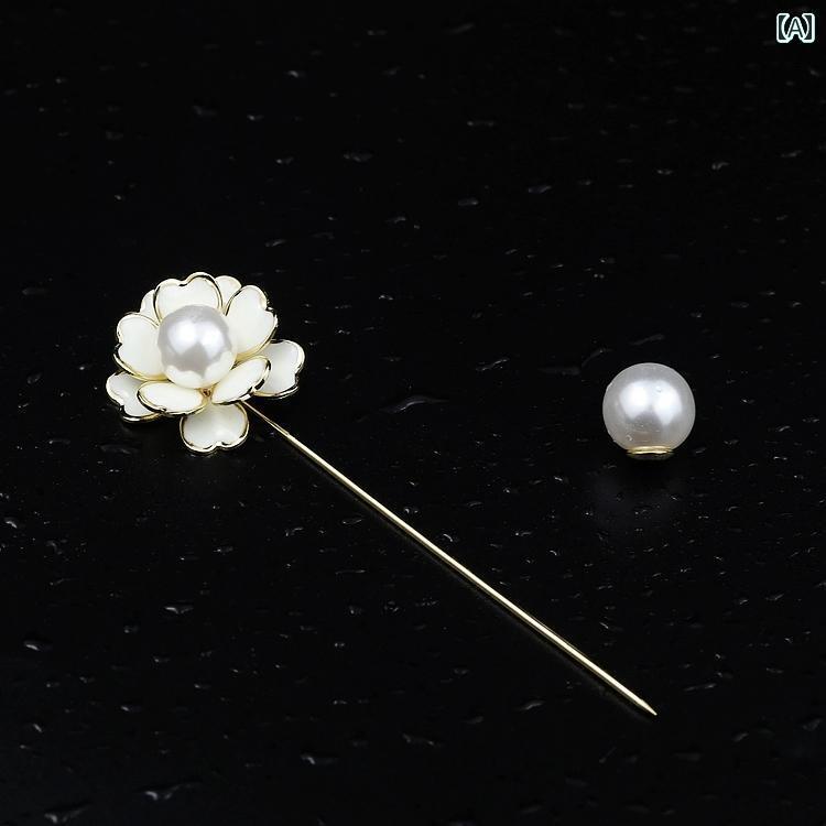 アクセサリー　パール　ジュエリー 固定 服 パール フラワー 一言 ピン ブローチ スカーフ カーディガン セーター ショール 女性 アクセサリー コサージュ