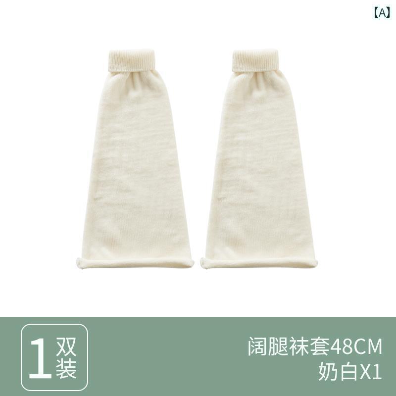 ソックス サポート カバー Moxiu ミルキーホワイト スノーブーツ ソックス レディース 秋冬 パイルソックス フレア レッグカバー Y2K ホット ガール カーフ