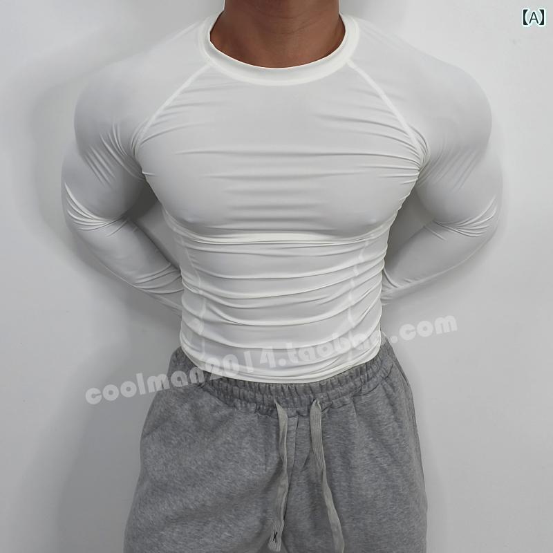 フィットネス　タイト　ウェア 春秋 アウトドア スポーツ カジュアル トップス メンズ フィットネス 長..