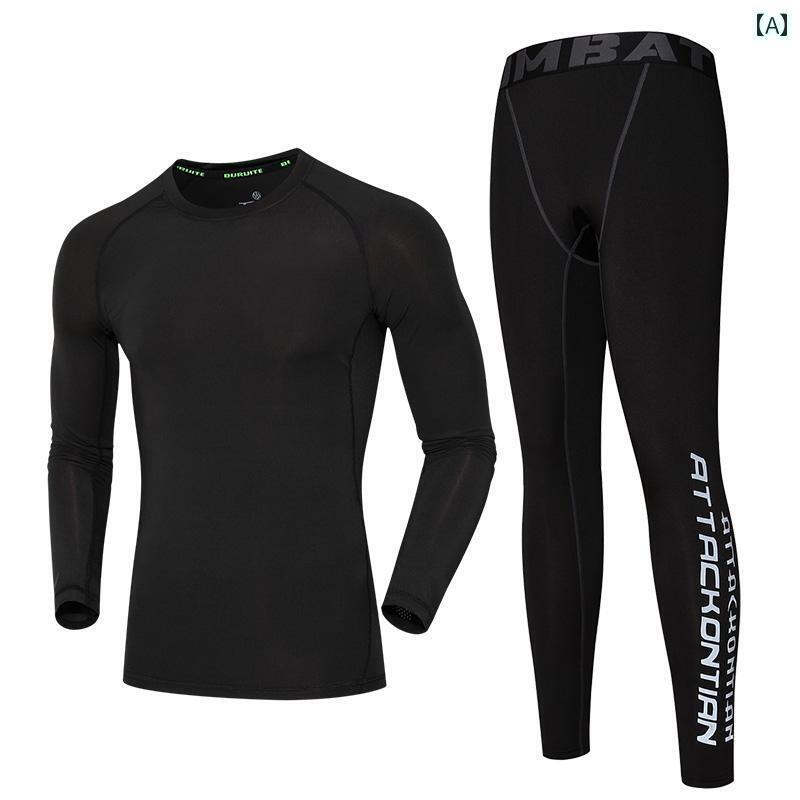 メンズ　フィットネス　タイト　 サーマル 下着 メンズ ベルベット フィットネス スーツ タイトな 服 ..