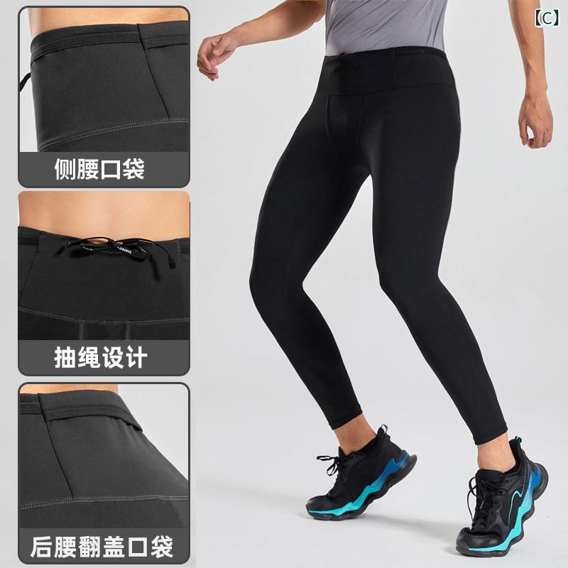 フィットネス　パンツ　タイト メンズ スポーツ タイト ショーツ ウエスト バッグ ...