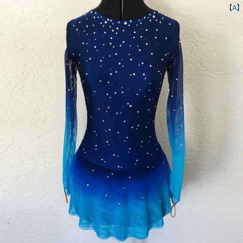 フィギュア　スケート　トレーニング LIUHUO フィギュア スケート 衣装 子供用 大人用 パフォーマンス 検査 グラデーション BD 1403