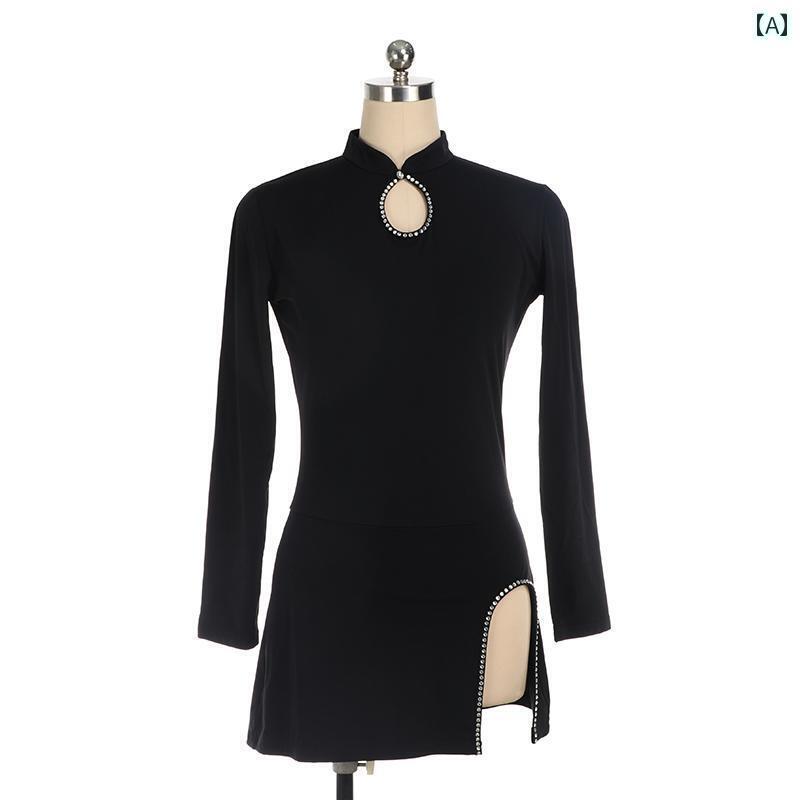 フィギュア　スケート　トレーニング Funuo フィギュア スケート 服 トレーニング 子供用 大人 女性用 トップス チャイナ風 錦織 起毛 ボトムスなし