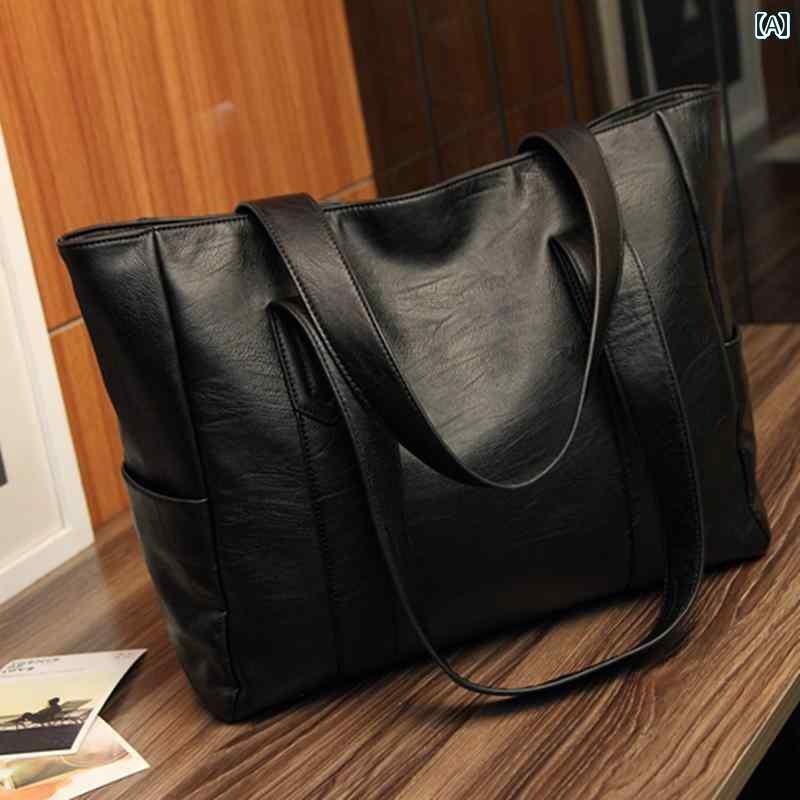 レディース　バッグ　トート 革 レディースバッグ 2025 春夏 シープスキン トートバッグ大容量 バッグ パソコン ハンドバッグ(4)