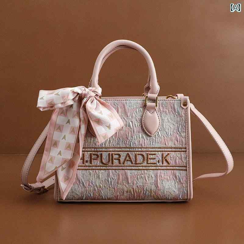 レディース　バッグ　ハンド の ピンクの 花柄 トートバッグ 2024 レディースバッグ 高級大容量 ショルダー ハンドバッグ(4)