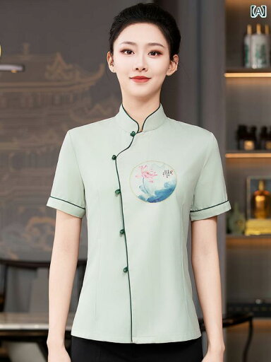作業着 ウェイター スタッフ 高級 中国 ケータリング ウェイター 作業着 女性 半袖 夏 ホテル 茶屋 パーティー 場 フロント ホール 衣類 作業着 ウェイター スタッフ 高級 中国 ケータリング ウェイター 作業着 女性 半袖 夏 ホテル 茶屋 パーティー 場 フロント ホール 衣類