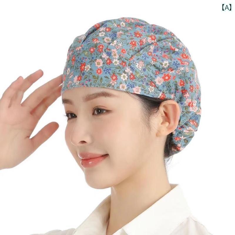 ターバン　帽子　スカーフ キッチン 帽子 調理 防 煙 綿 シェフ ワークショップ 防塵 女性用 作業 脱毛 防止