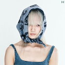 ターバン 帽子 スカーフ YEZI OD デニム ターバン トライアングル スカーフ 手 エッジ カシュー プリント アメリカン レトロ 湯たんぽ スクエア