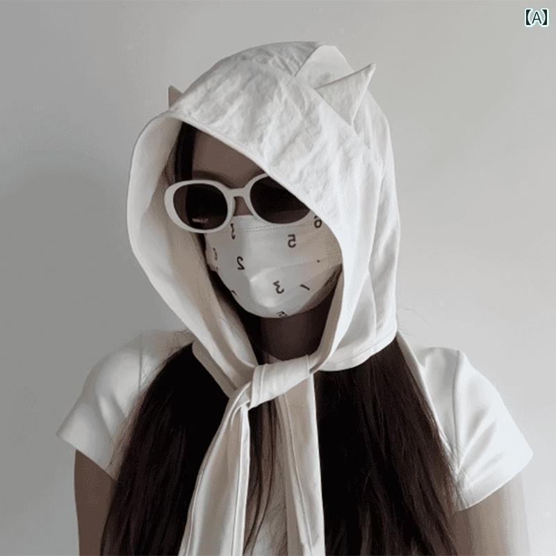 ターバン　帽子　スカーフ 小 悪魔 ストラップ 速乾 サンハット 女性用 薄型 耳 保護 ヘッド スカーフ ..