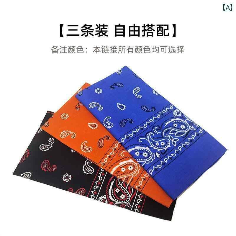 ターバン　帽子　スカーフ ホット タイムな 綿 カシュー フラワー 大きい 正方形の スカーフ ヒップ ホップ ストリート ダンス ヘッド バンド レトロ ファッション