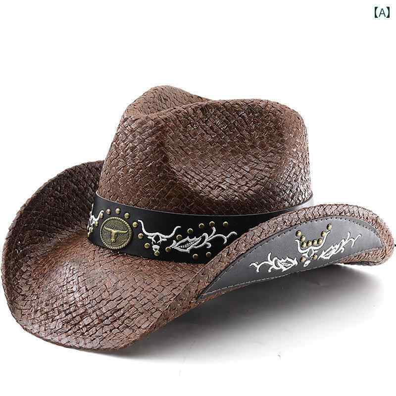 ターバン 帽子 スカーフ 対外 エスニック チベット スタイル ウエスタン カウボーイハット メンズ レディース スプレーペイント プラス ボール紙 麦わら 帽...